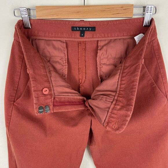 Theory Straight Leg Ankle Pant - Burnt Orange - Picture 7 of 7